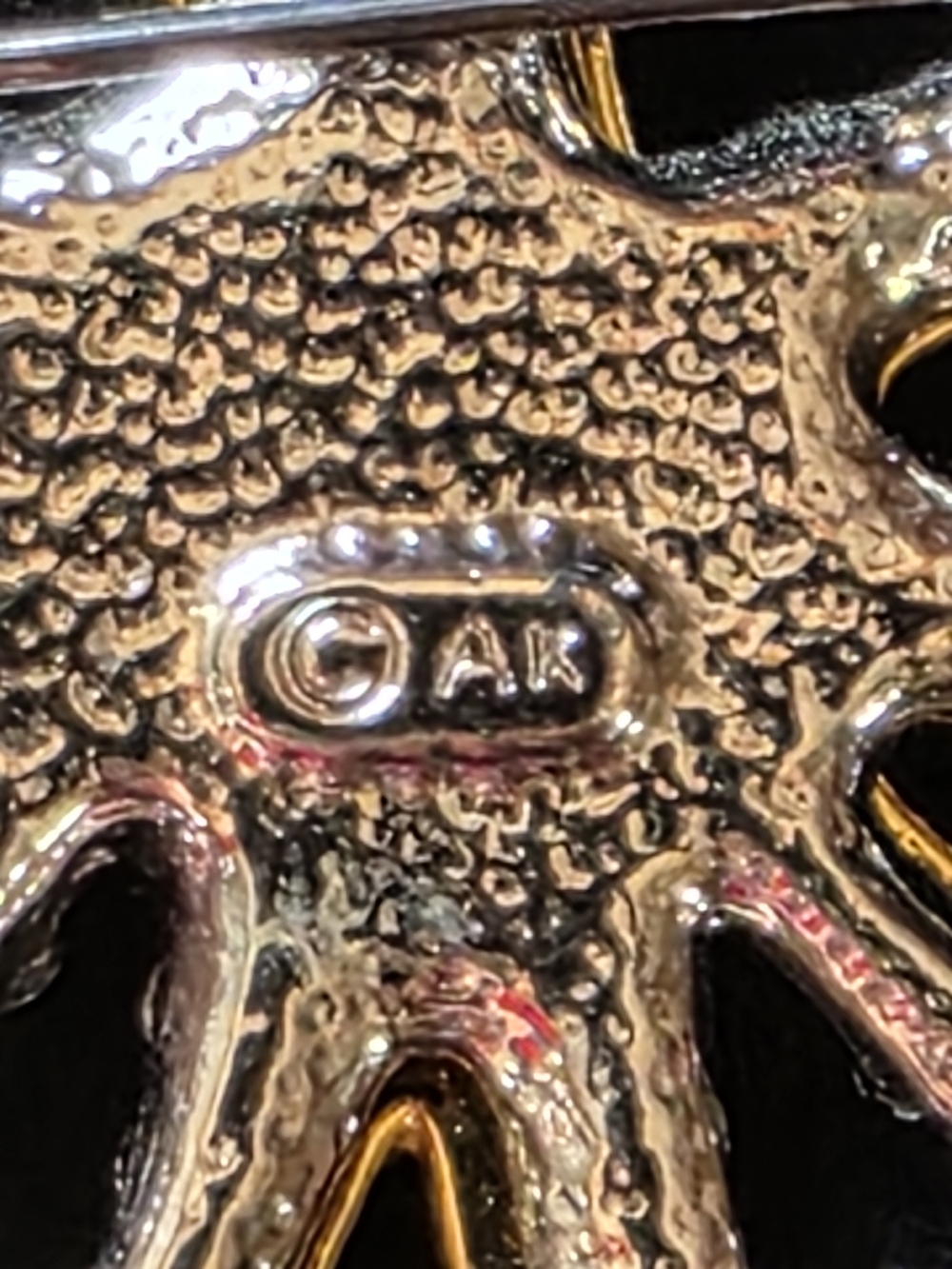 RARE Anne Klein Gold Octopus Brooch with Clear Accents - Picture 2 of 3
